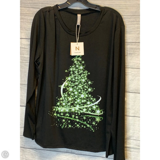 Top Long Sleeve By Cmf In Black & Green, Size: 2x