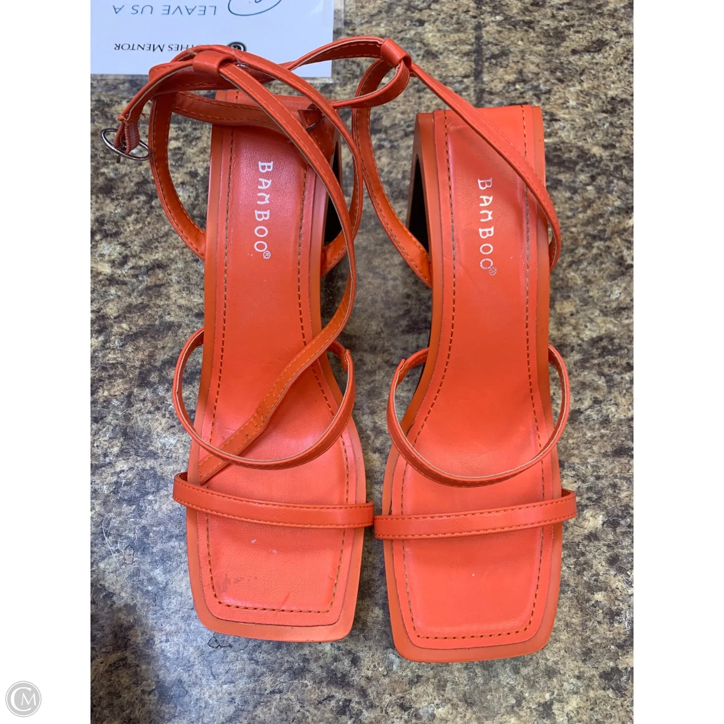 Shoes Heels Block By Bamboo In Orange, Size: 8.5
