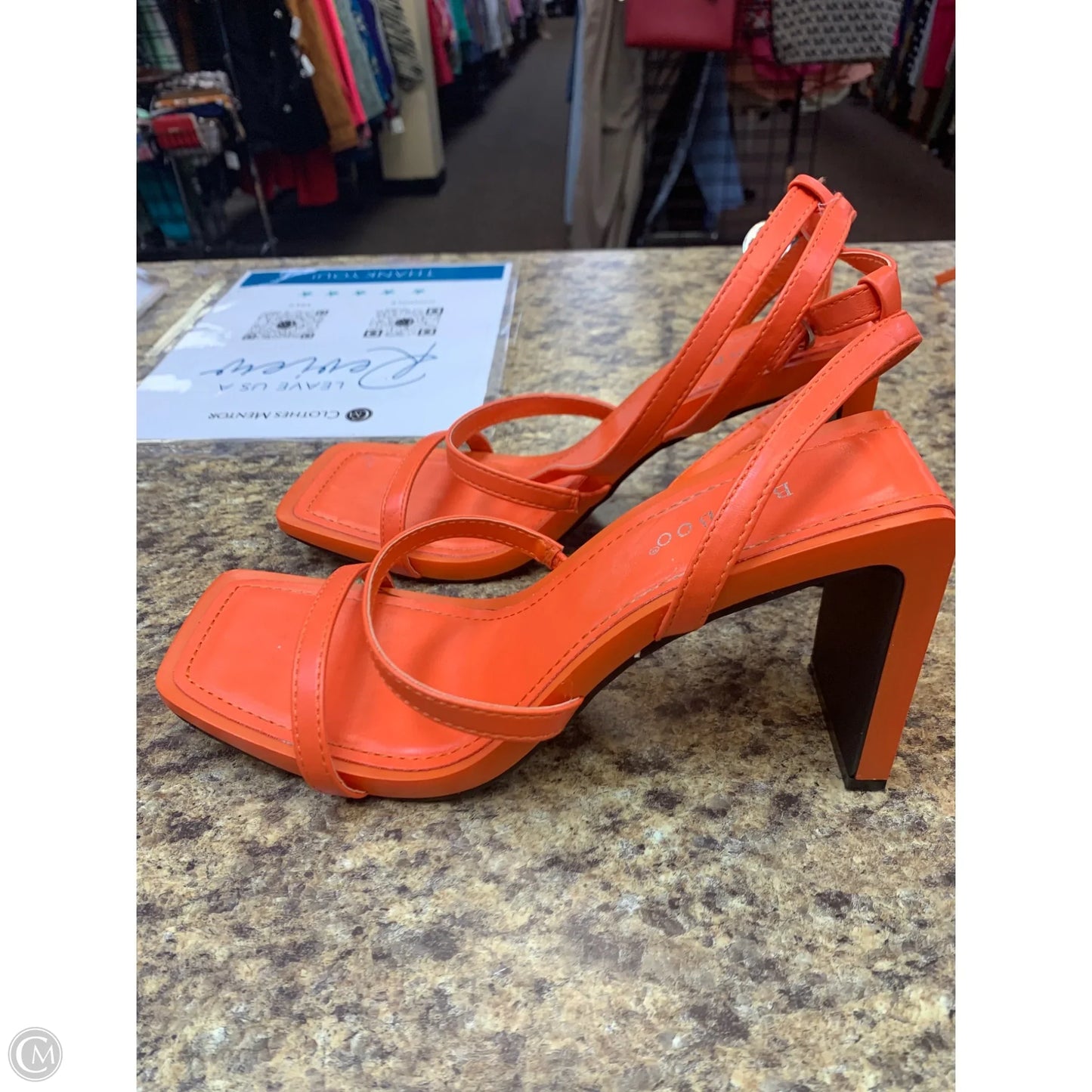 Shoes Heels Block By Bamboo In Orange, Size: 8.5