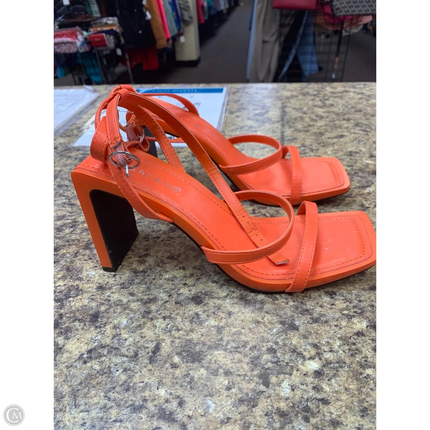 Shoes Heels Block By Bamboo In Orange, Size: 8.5