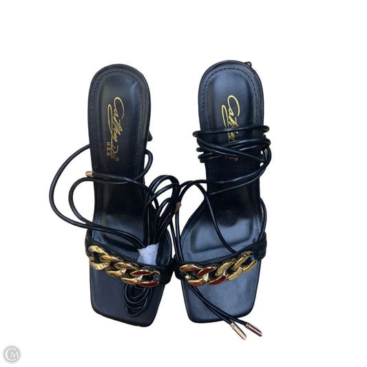 Shoes Heels Stiletto By Clothes Mentor In Black & Gold, Size: 8.5