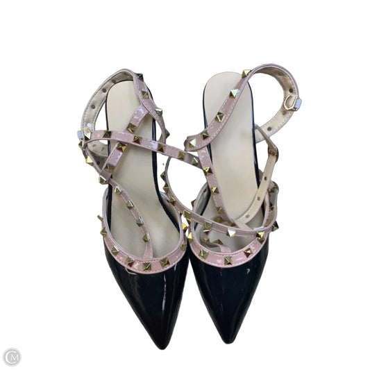 Shoes Heels Kitten By Clothes Mentor In Black & Cream, Size: 11