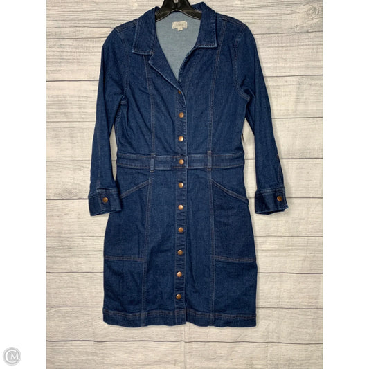 Dress Casual Midi By Loft In Blue Denim, Size: 6