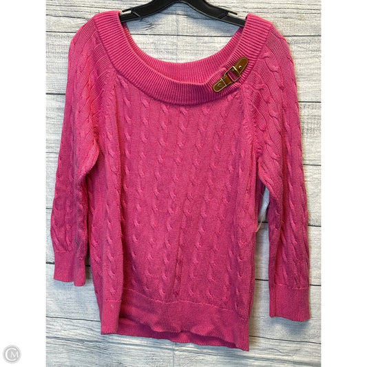 Sweater By Lauren By Ralph Lauren In Pink, Size: L