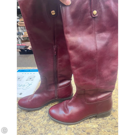 Boots Knee Flats By Clothes Mentor In Maroon, Size: 8.5