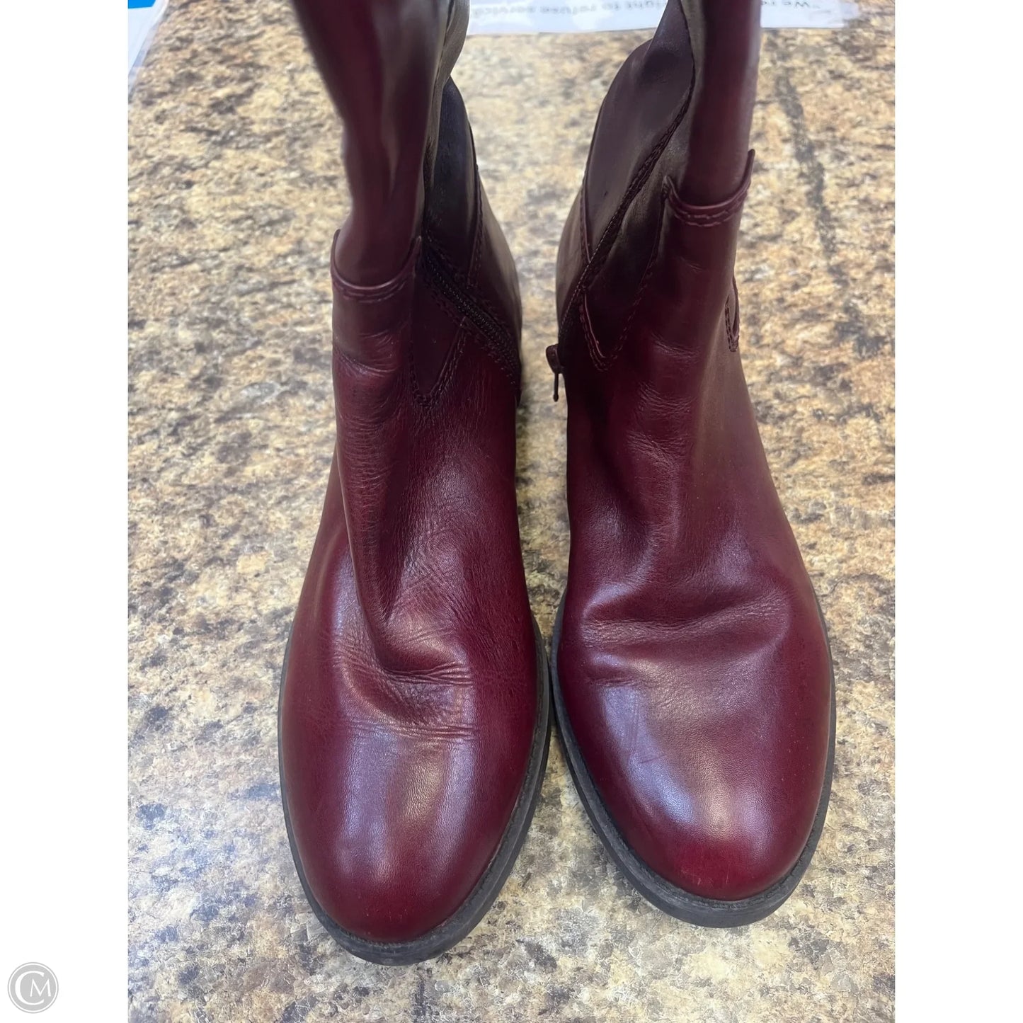 Boots Knee Flats By Clothes Mentor In Maroon, Size: 8.5
