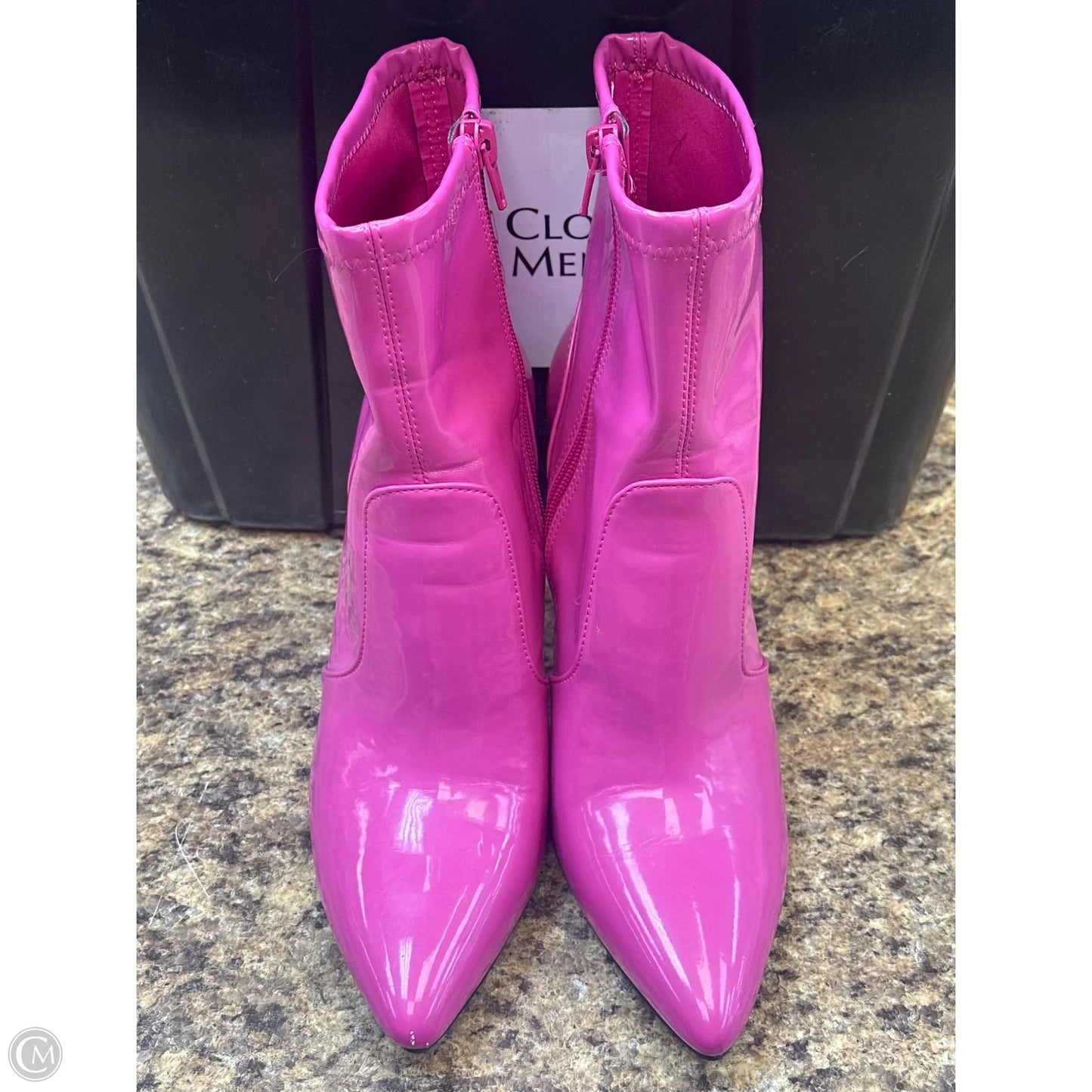 Boots Ankle Heels By Clothes Mentor In Pink, Size: 8.5