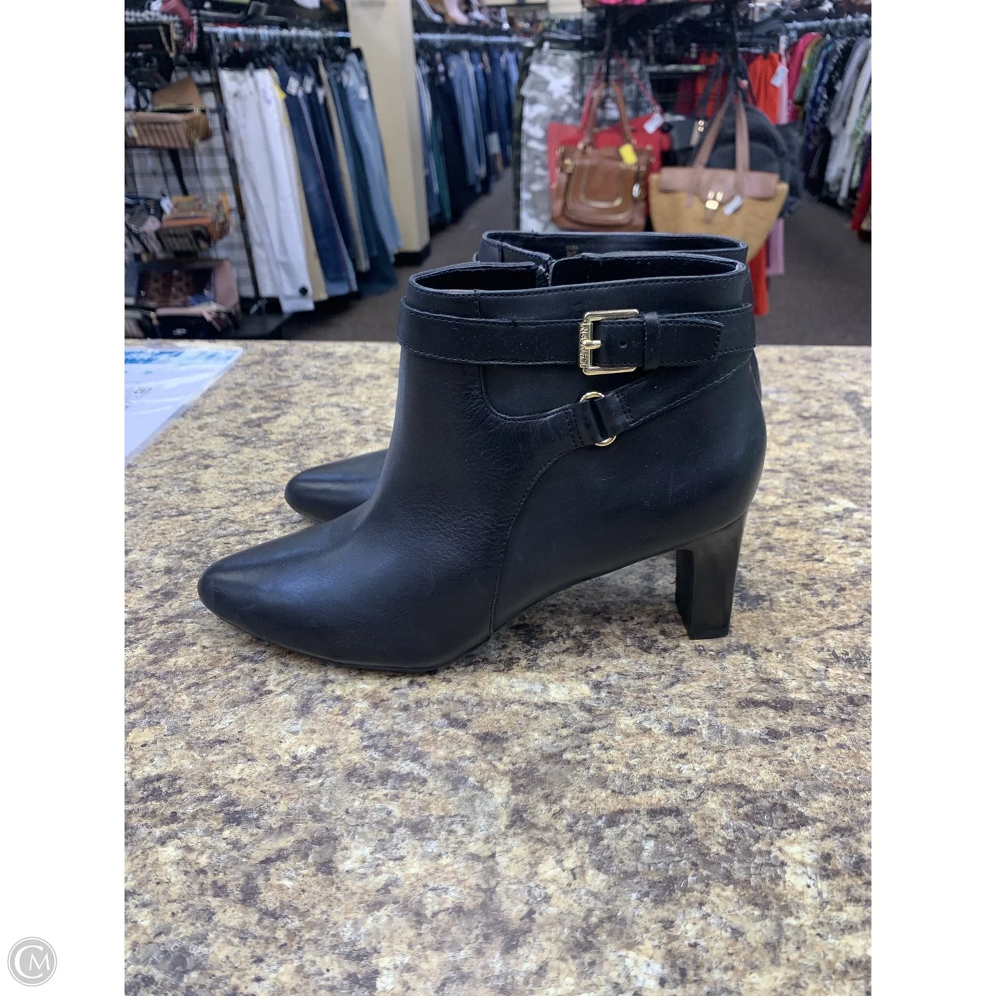 Boots Ankle Heels By Ralph Lauren In Black, Size: 9