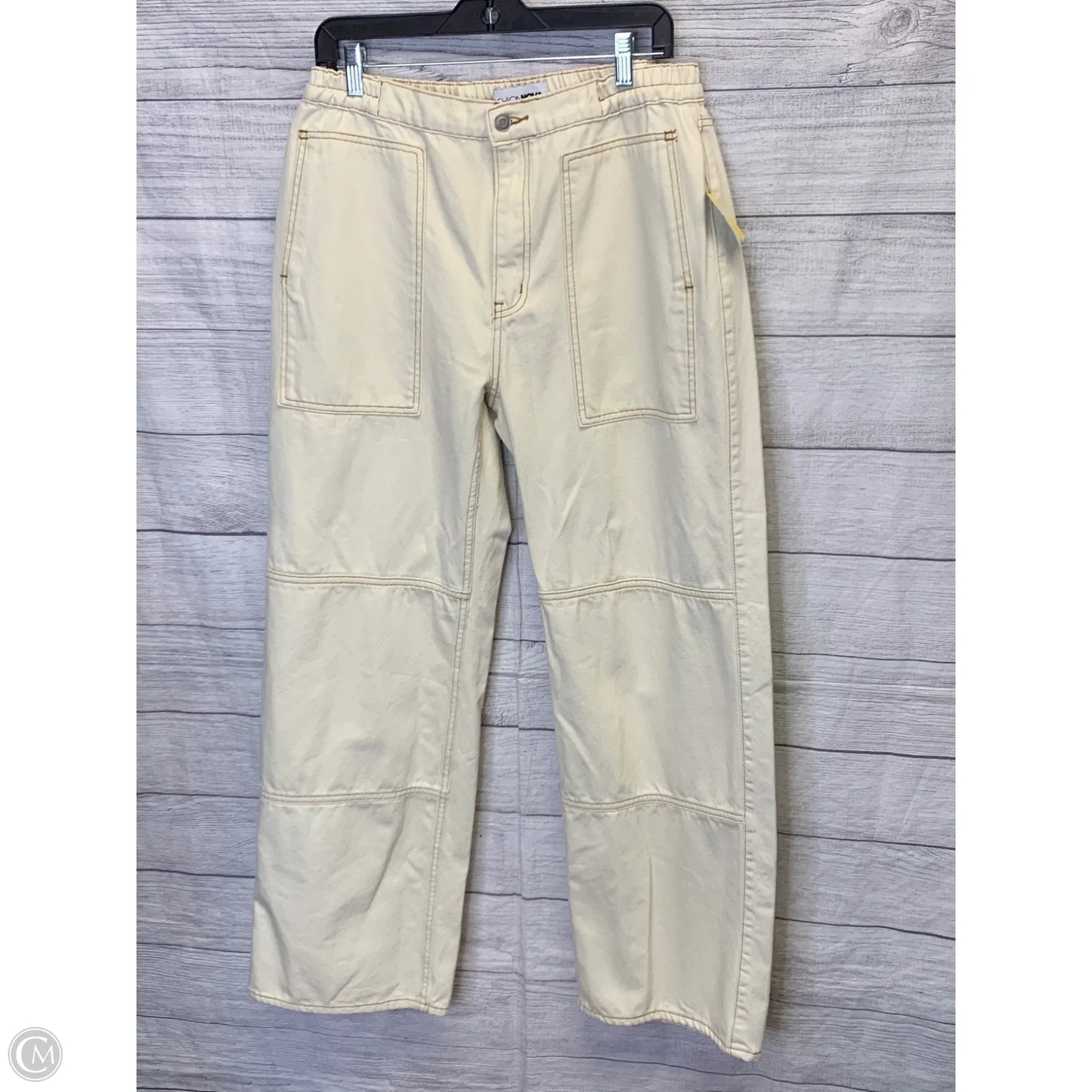 Jeans Wide Leg By Fashion Nova In Cream, Size: 13