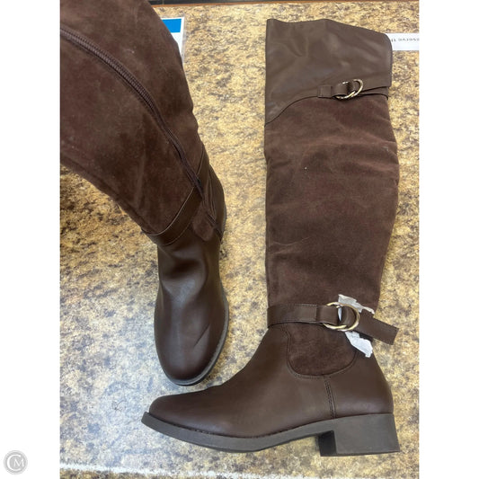 Boots Knee Flats By Clothes Mentor In Brown, Size: 7