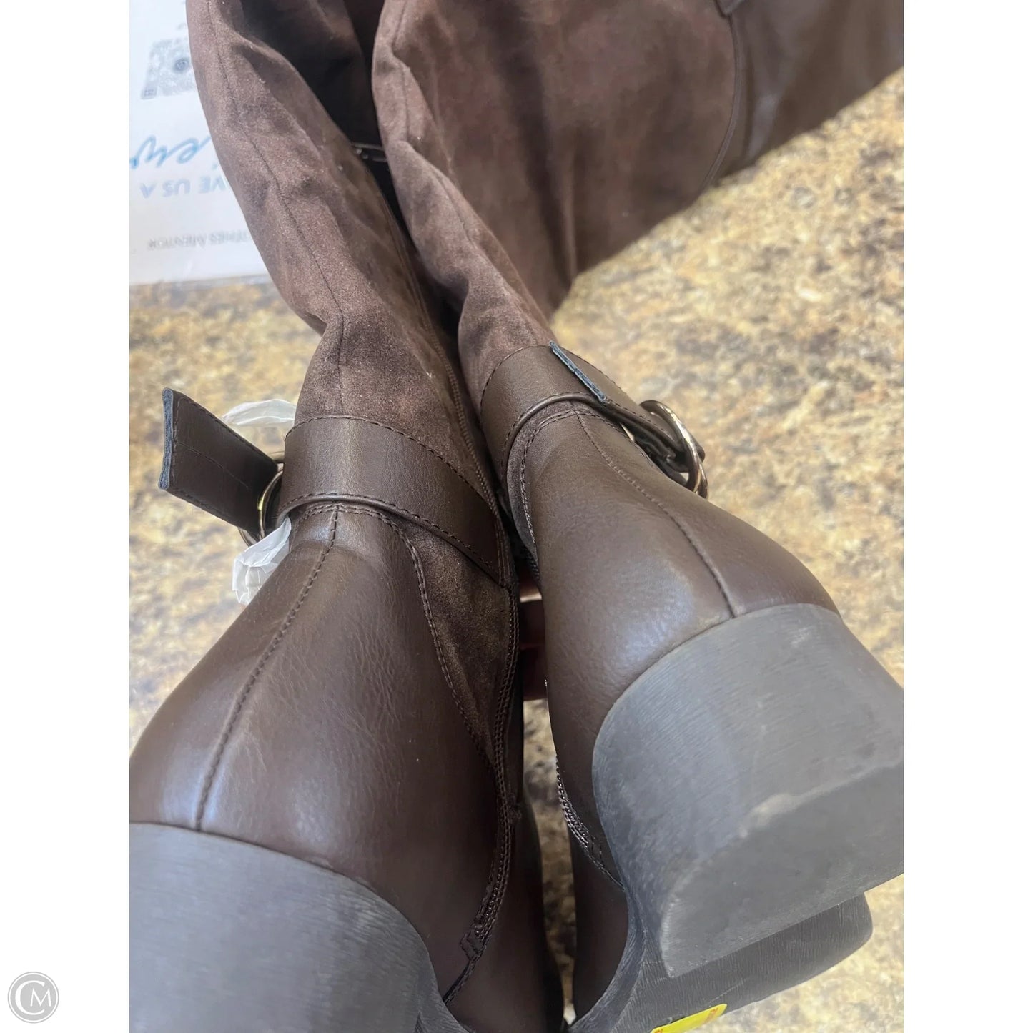 Boots Knee Flats By Clothes Mentor In Brown, Size: 7