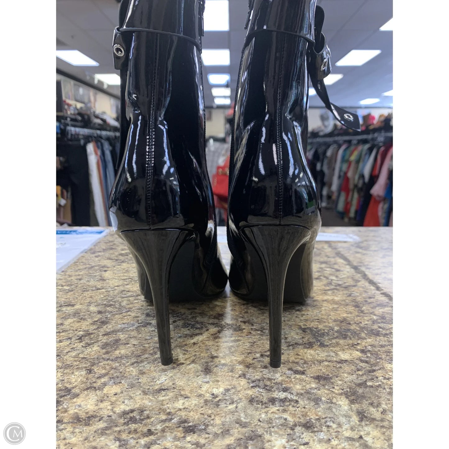 Boots Ankle Heels By Clothes Mentor In Black, Size: 11