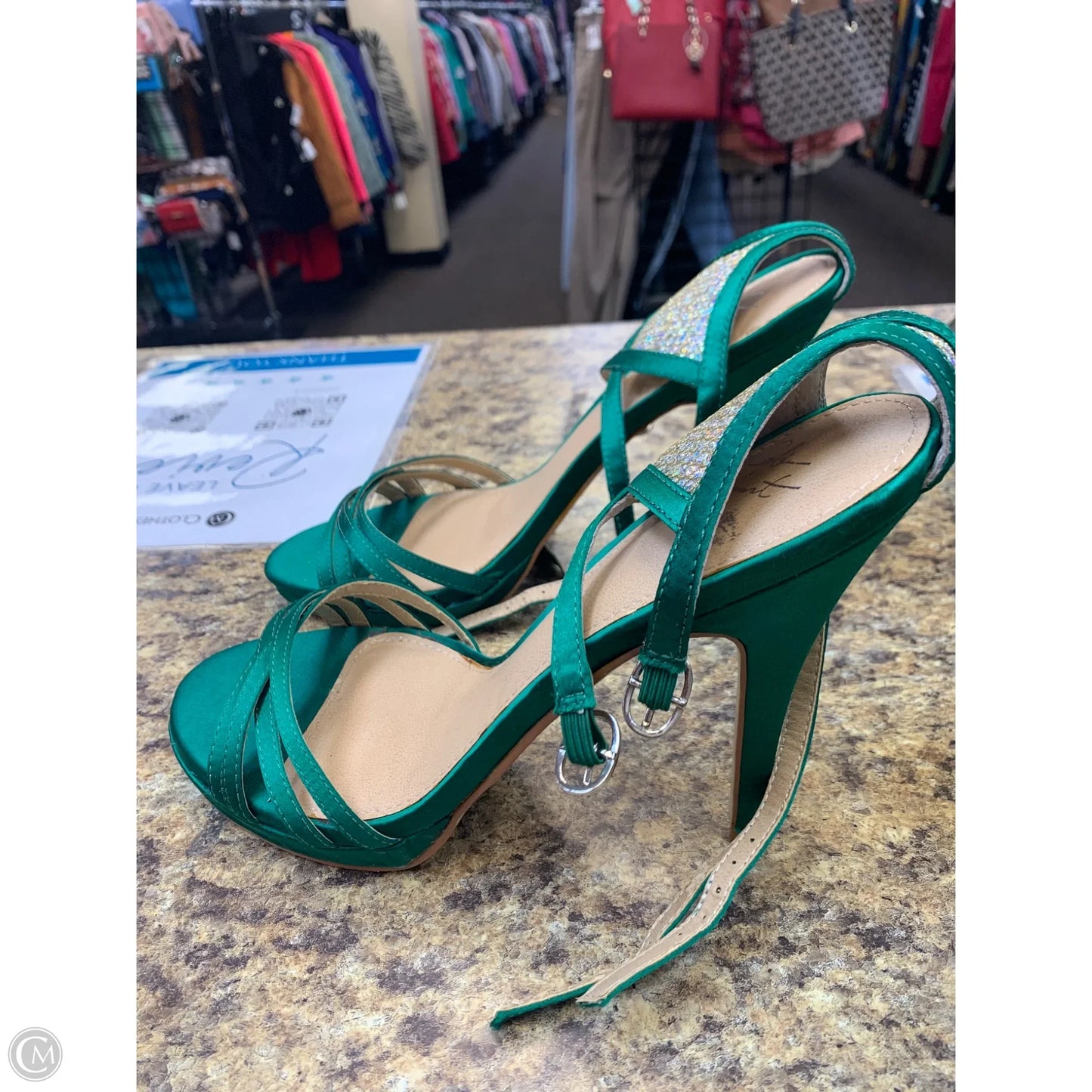 Shoes Heels Kitten By Colin Stuart In Green, Size: 10