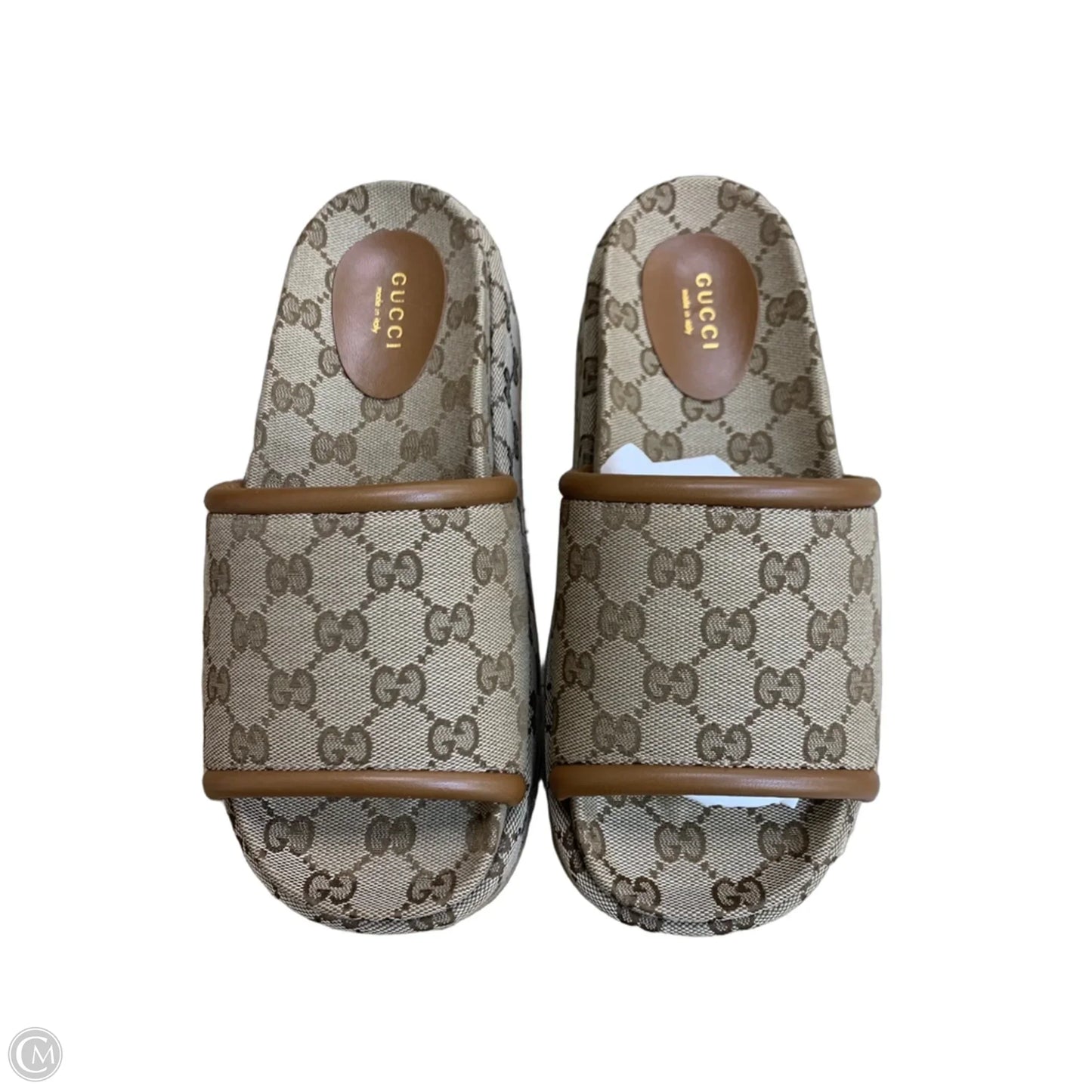 Sandals Luxury Designer By Gucci In Brown, Size: 7.5