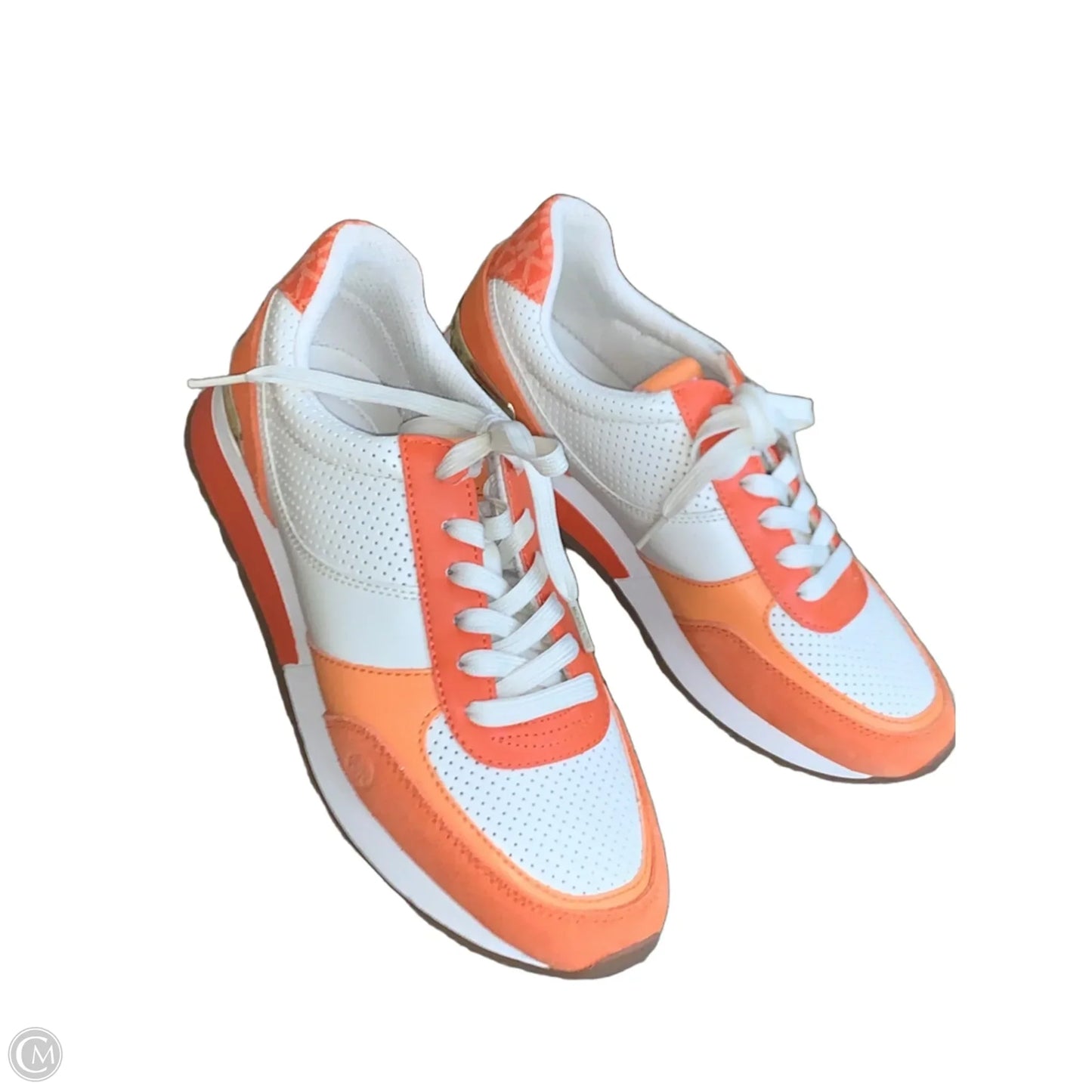 Shoes Sneakers By Michael By Michael Kors In Orange & White, Size: 8