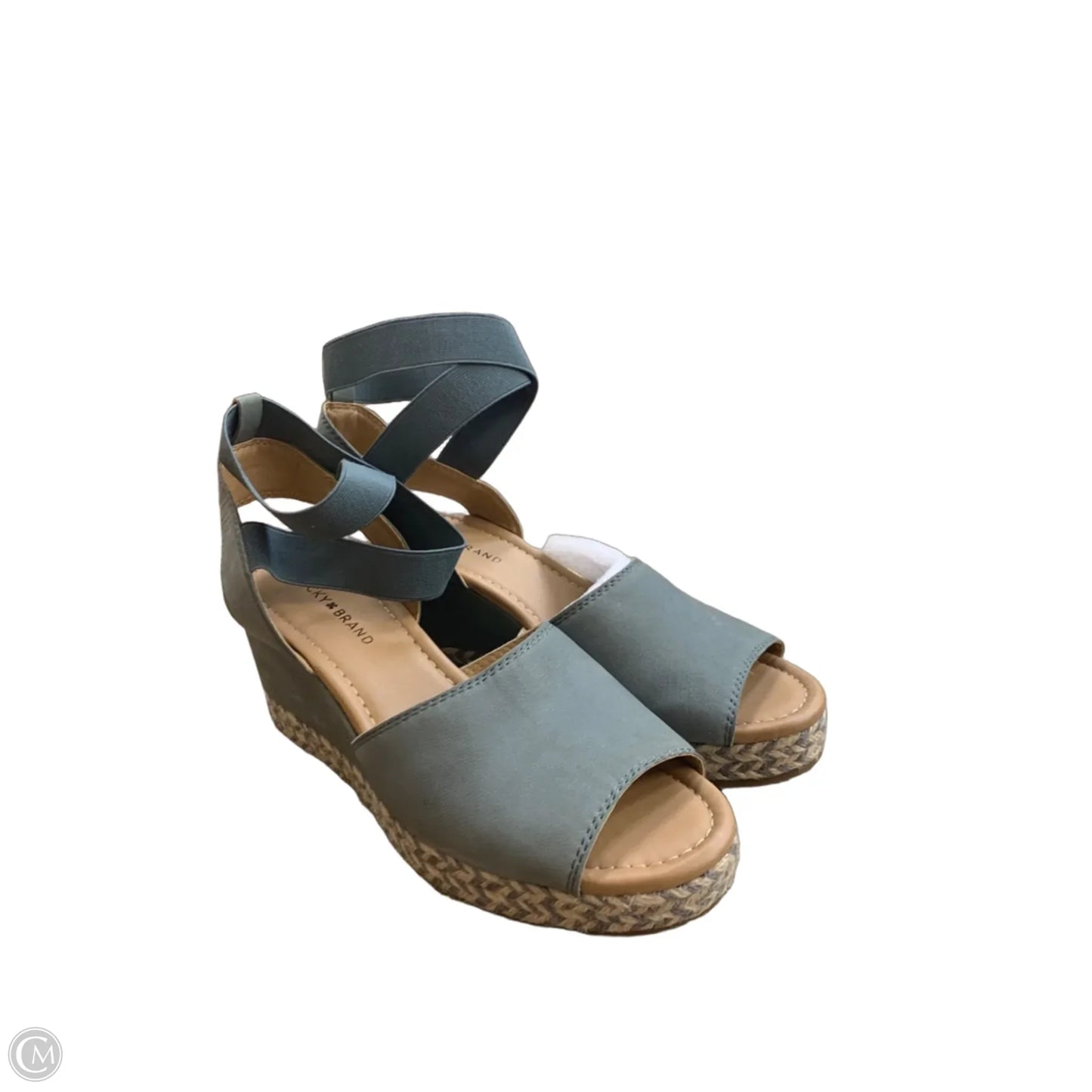 Sandals Heels Wedge By Lucky Brand In Blue, Size: 11