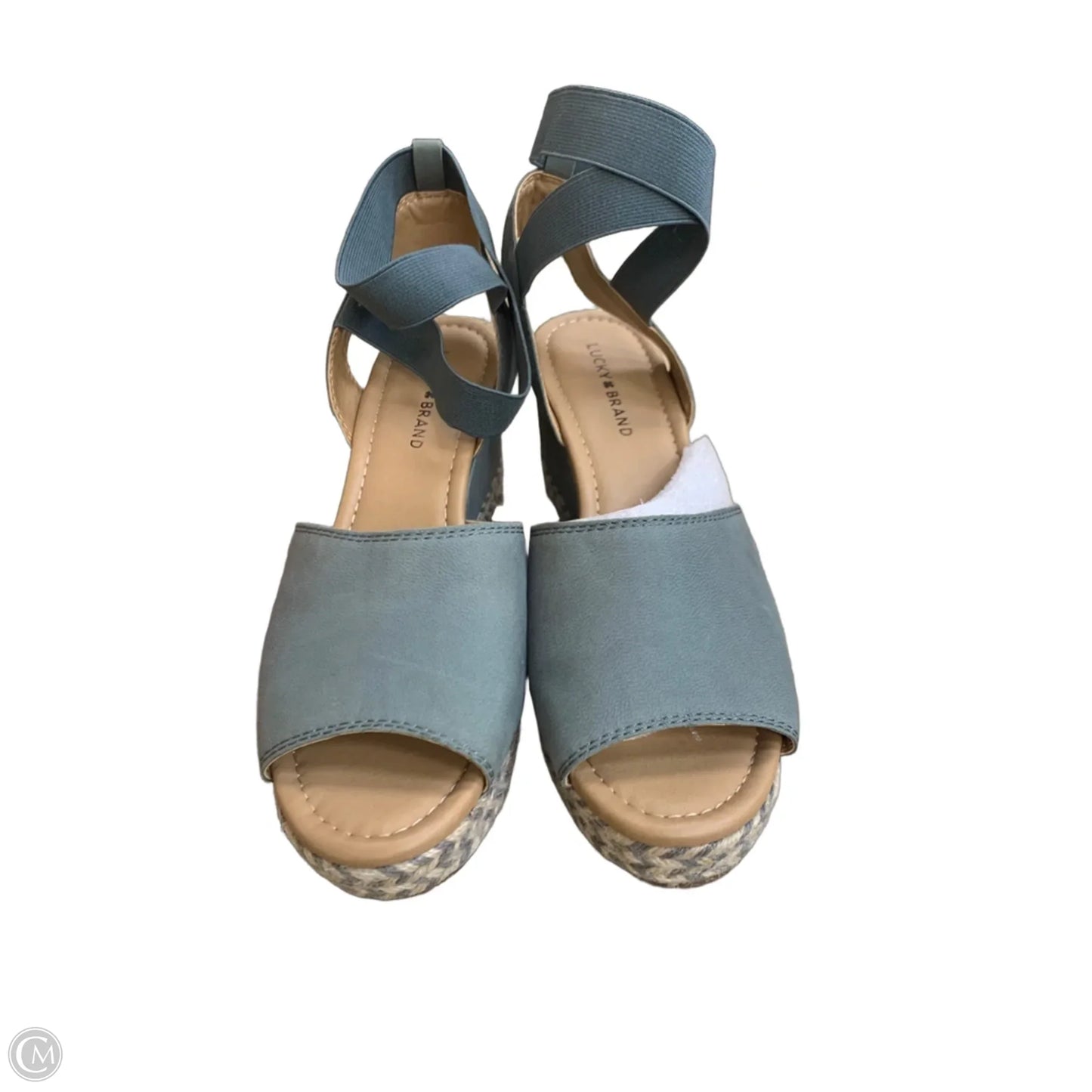 Sandals Heels Wedge By Lucky Brand In Blue, Size: 11