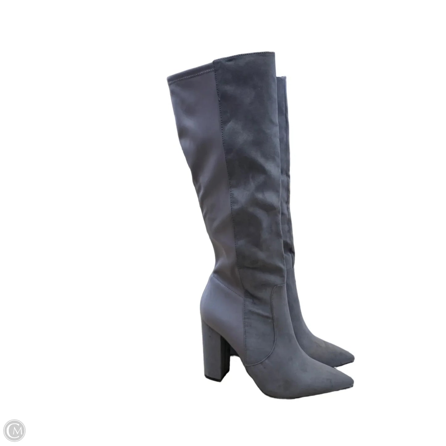 Boots Knee Heels By Cmf In Grey, Size: 11