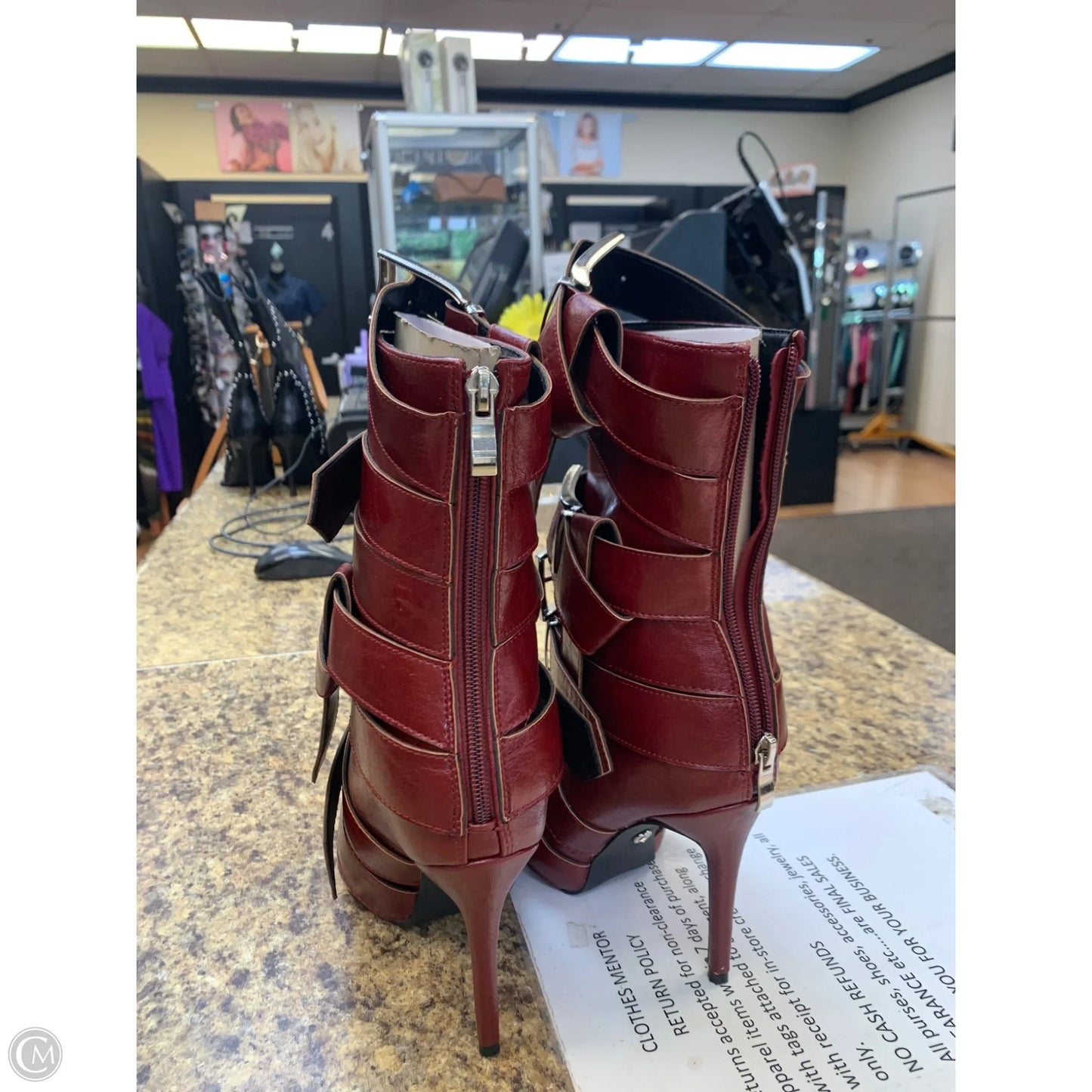Boots Ankle Heels By Azalea Wang In Red, Size: 8.5