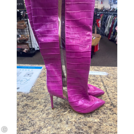 Boots Knee Heels By Cmf In Pink, Size: 7.5