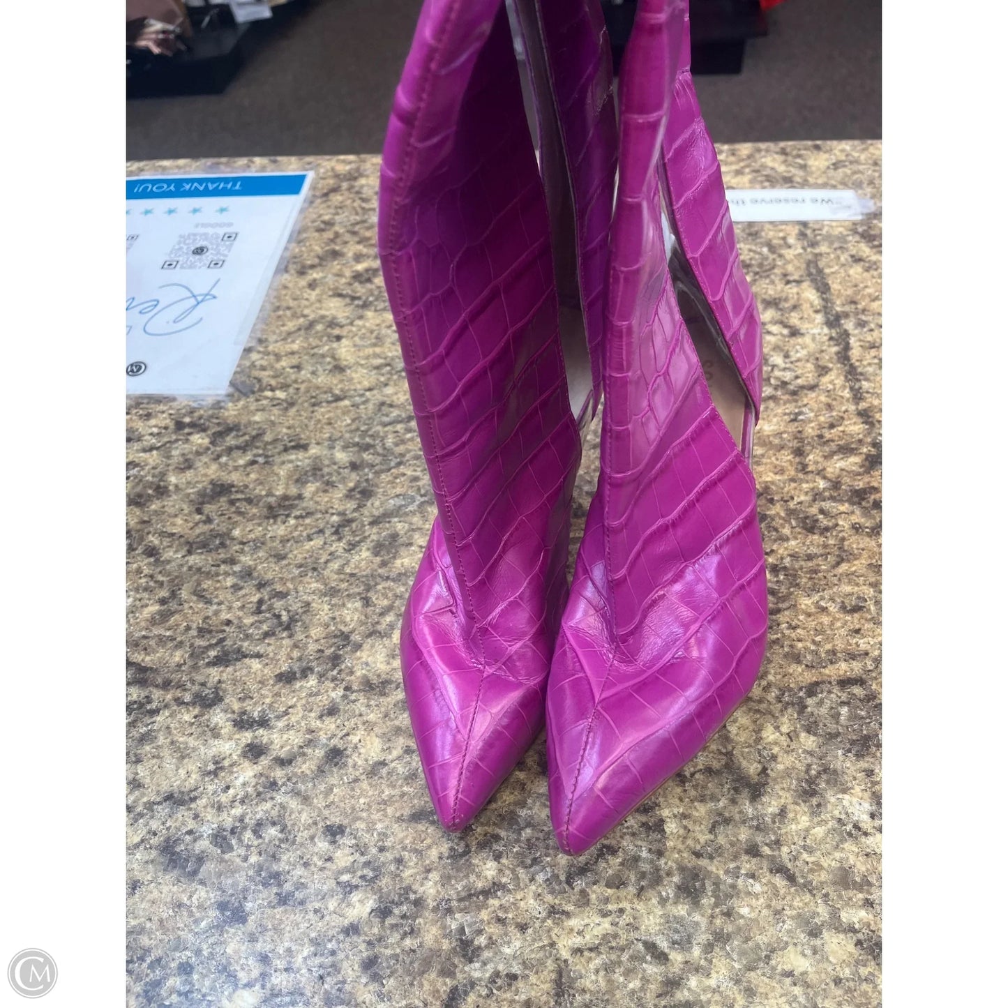Boots Knee Heels By Cmf In Pink, Size: 7.5