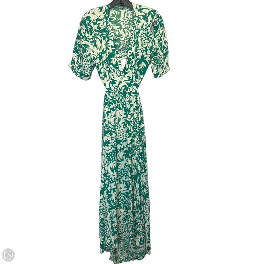 Dress Casual Maxi By Shein In Green & White, Size: L