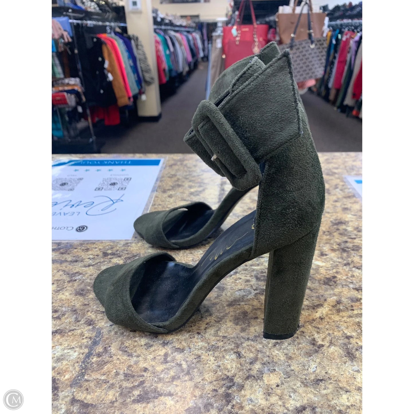 Shoes Heels Block By Cmf In Green, Size: 6.5