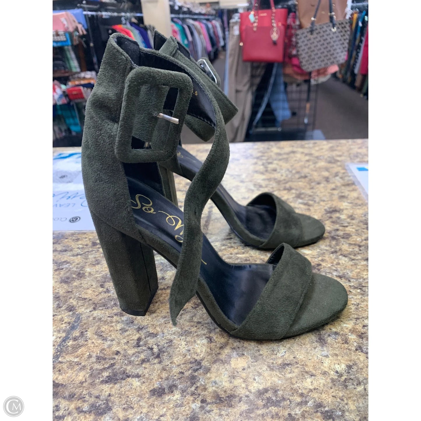 Shoes Heels Block By Cmf In Green, Size: 6.5
