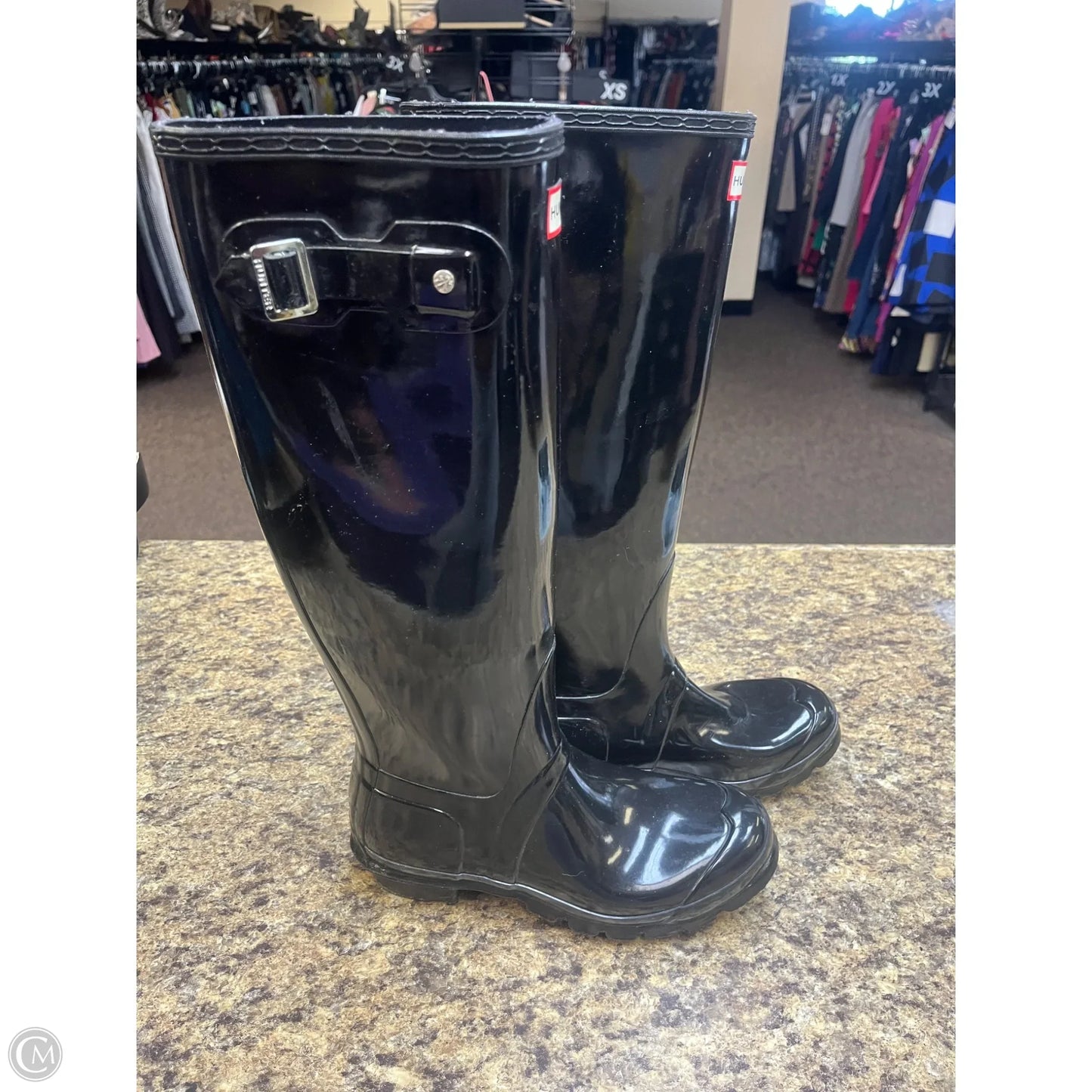 Boots Over-the-knee Flats By Hunter In Black, Size: 8