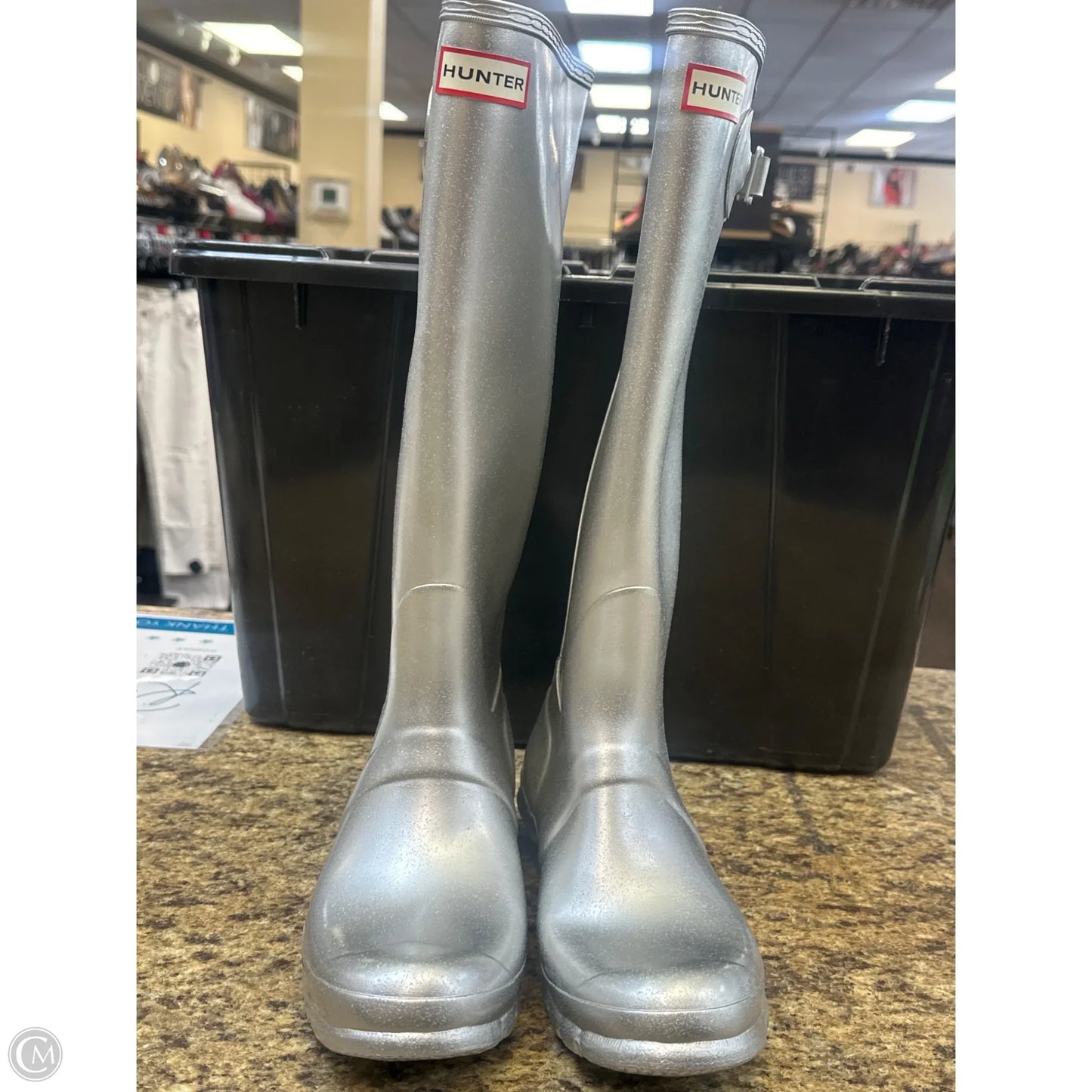 Boots Knee Flats By Hunter In Silver, Size: 9