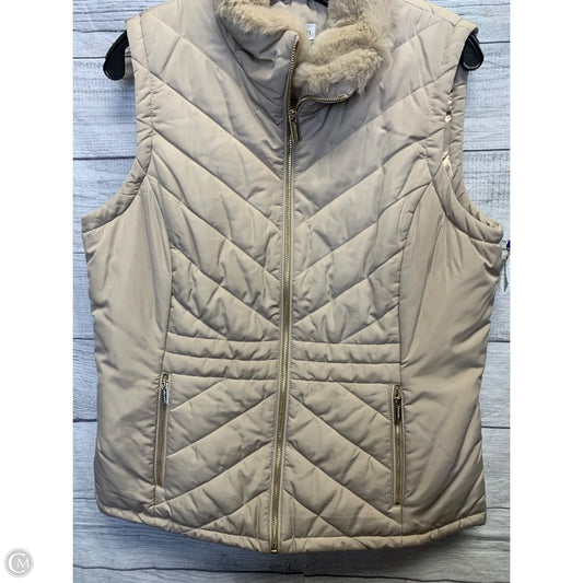 Vest Puffer & Quilted By Calvin Klein In Beige, Size: M