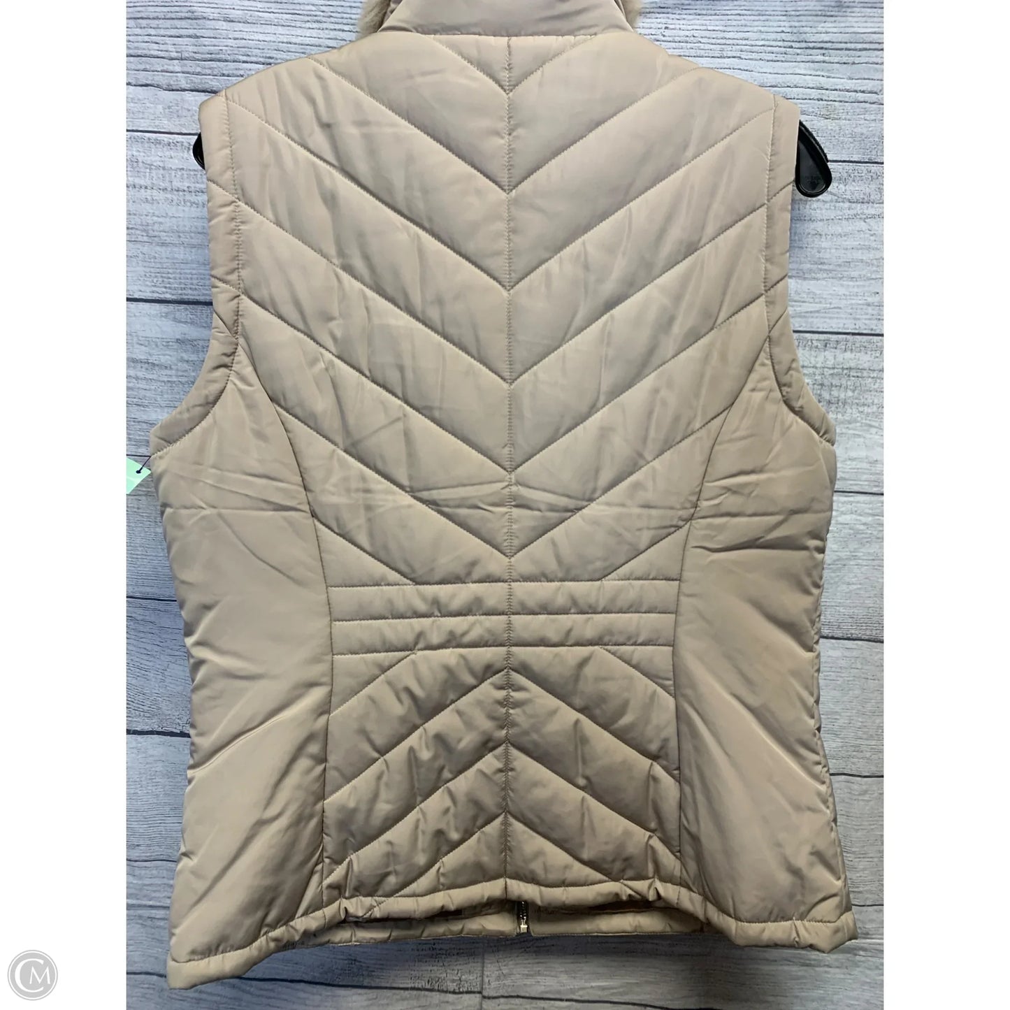 Vest Puffer & Quilted By Calvin Klein In Beige, Size: M