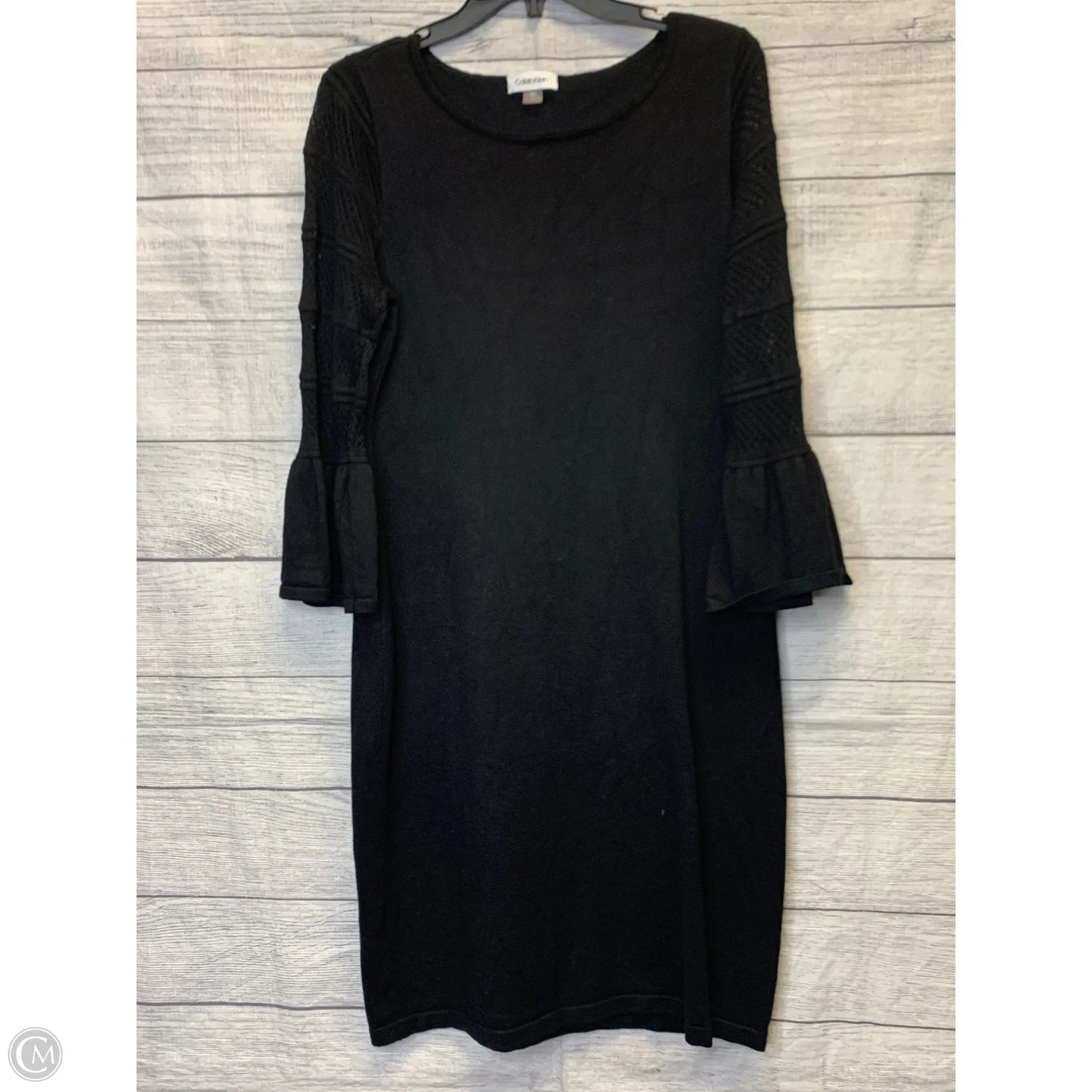 Dress Casual Midi By Calvin Klein In Black, Size: L