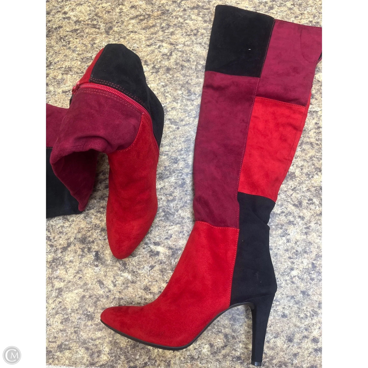 Boots Knee Heels By Rialto In Red, Size: 8.5