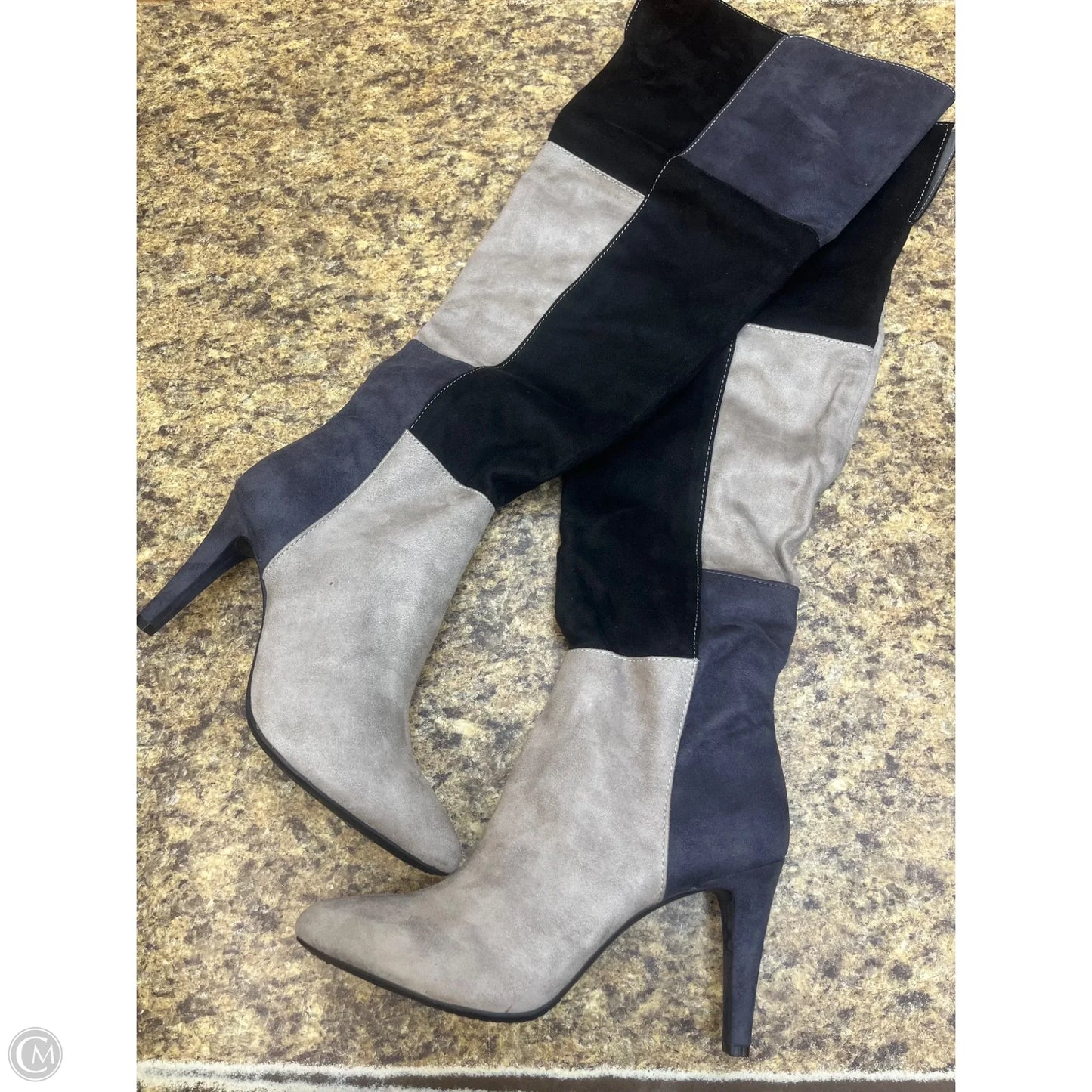 Boots Knee Heels By Rialto In Grey, Size: 8.5