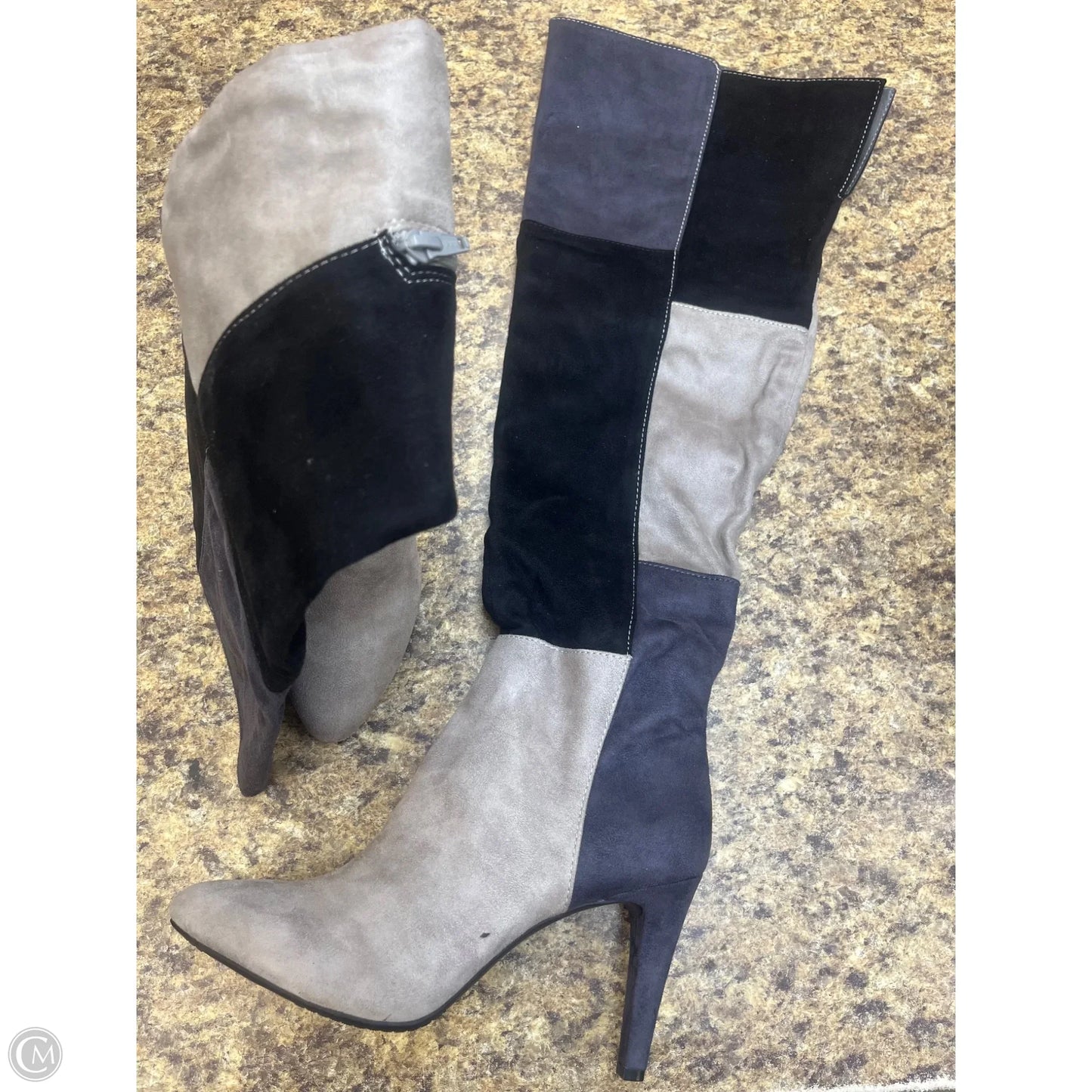 Boots Knee Heels By Rialto In Grey, Size: 8.5