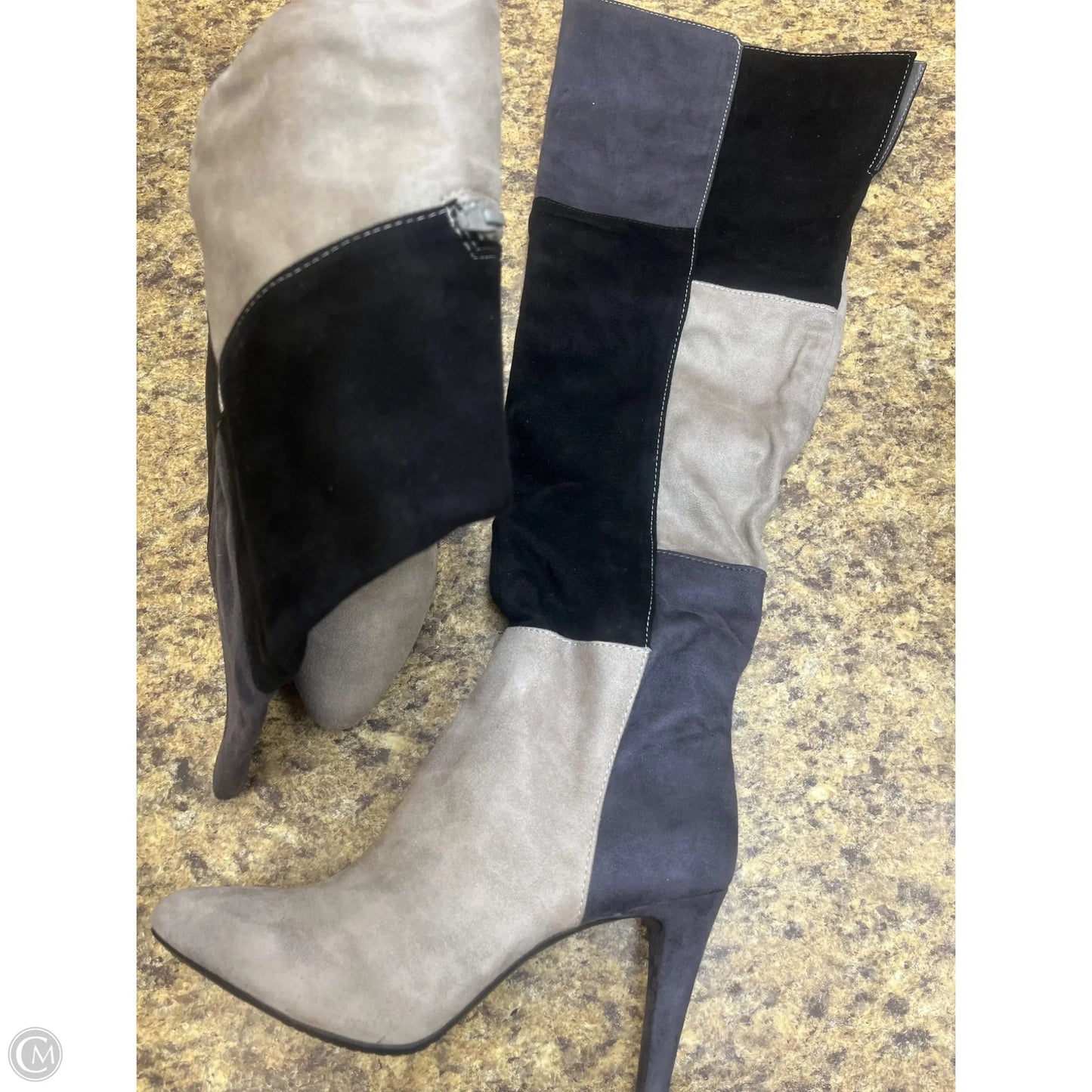 Boots Knee Heels By Rialto In Grey, Size: 8.5