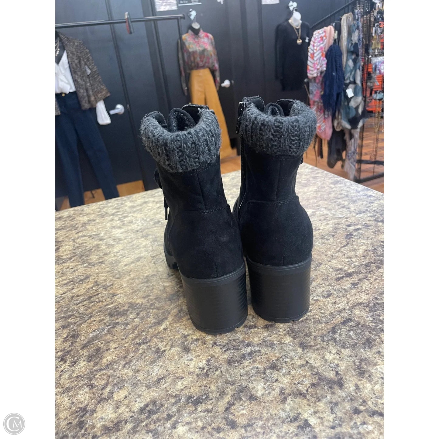 Boots Ankle Heels By Universal Thread In Black, Size: 8