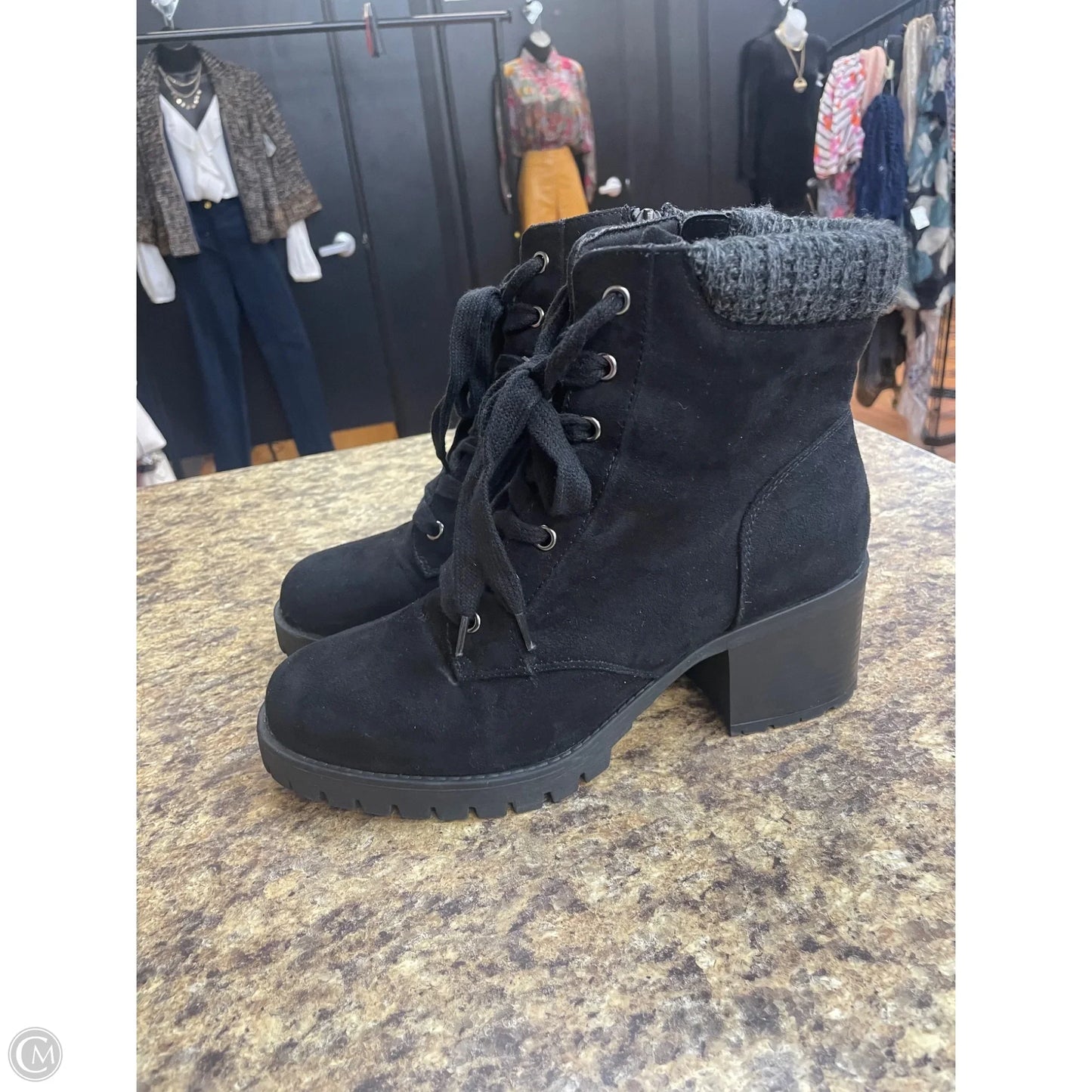 Boots Ankle Heels By Universal Thread In Black, Size: 8