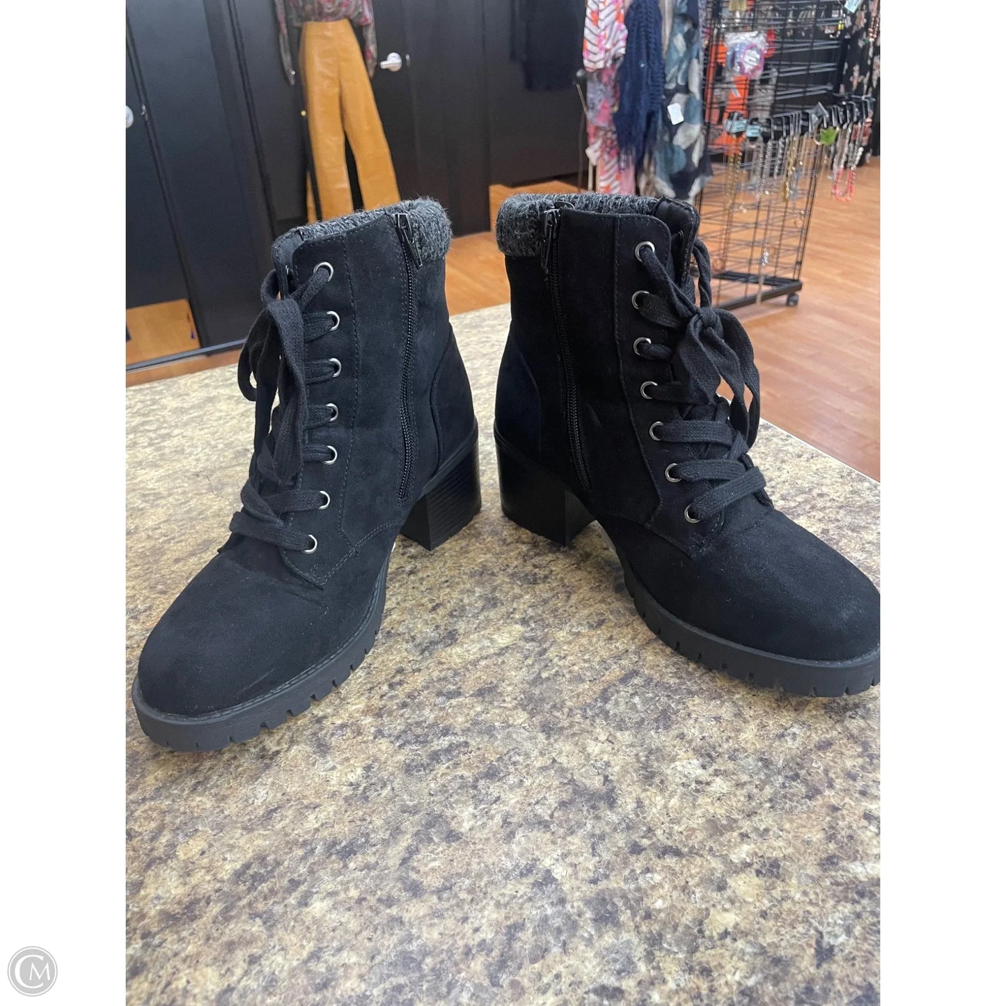 Boots Ankle Heels By Universal Thread In Black, Size: 8