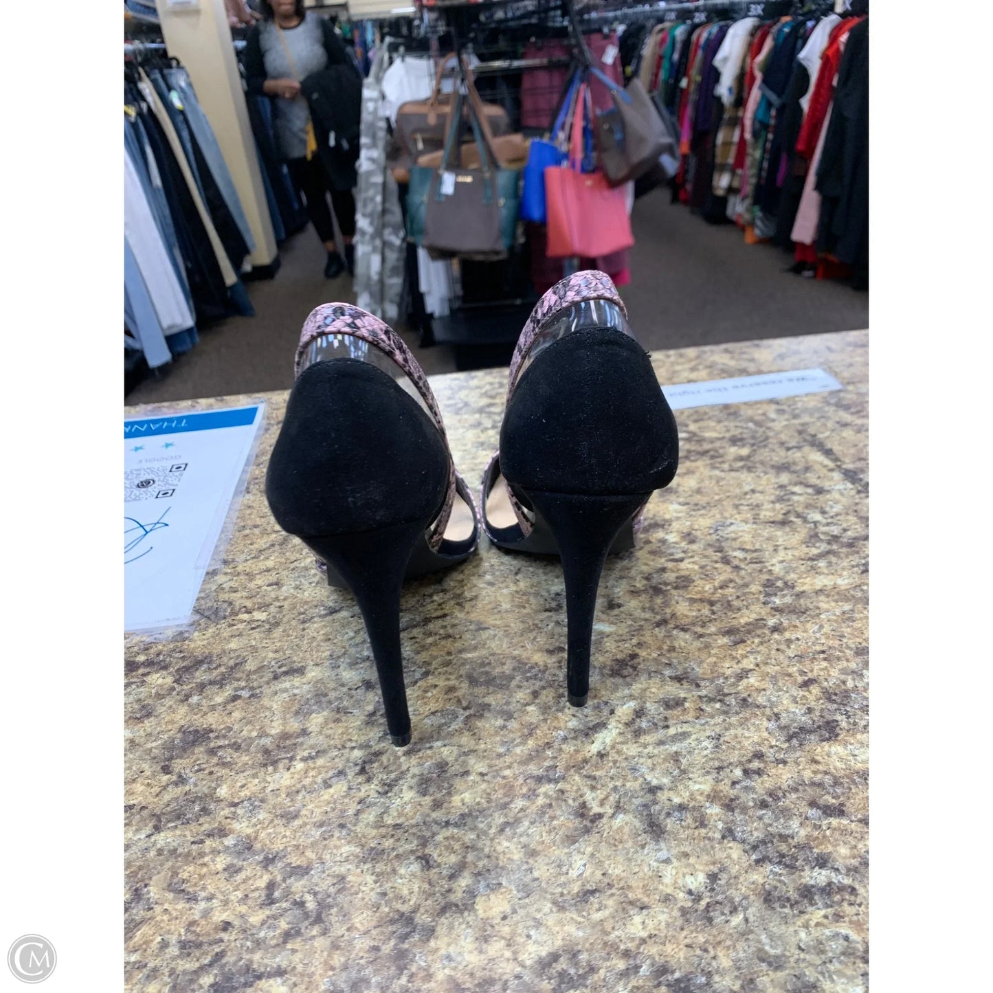 Shoes Heels Stiletto By Justfab In Black & Pink, Size: 11