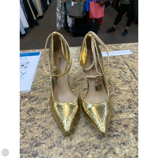 Shoes Heels Stiletto By Justfab In Gold, Size: 11
