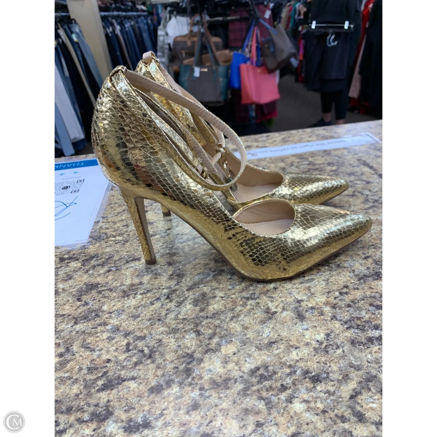 Shoes Heels Stiletto By Justfab In Gold, Size: 11