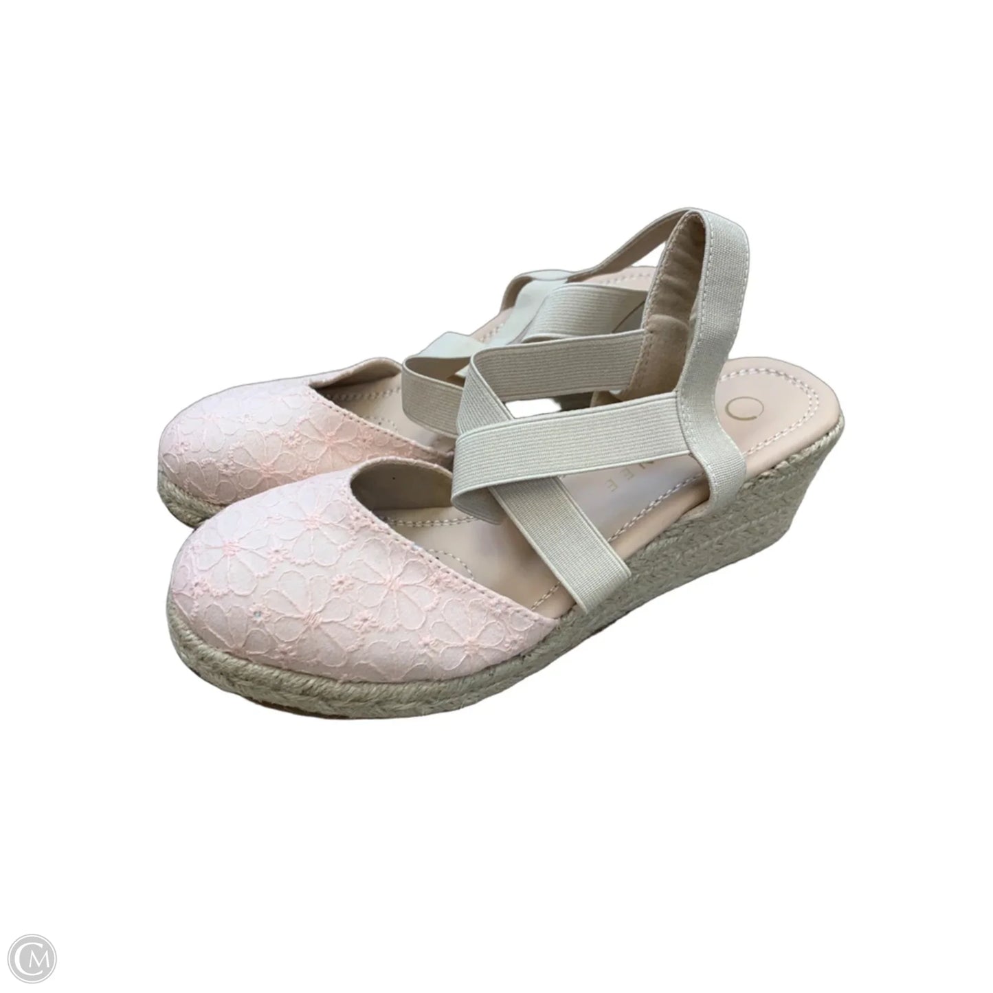 Shoes Heels Wedge By Journee In Pink & Tan, Size: 7.5