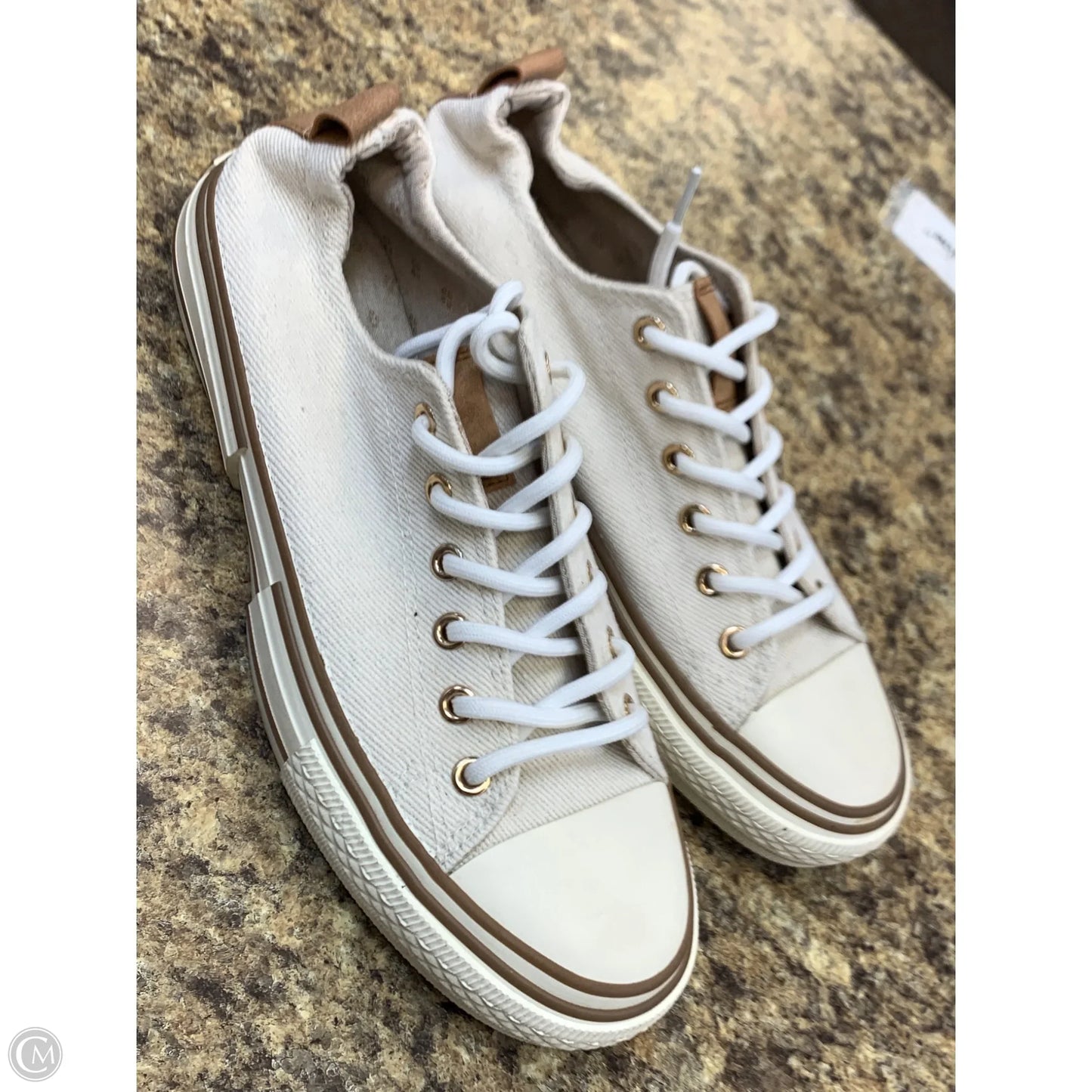 Shoes Sneakers By Very G In Brown & Cream, Size: 10