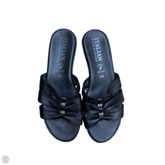 Sandals Flats By Italian Shoemakers In Black, Size: 10