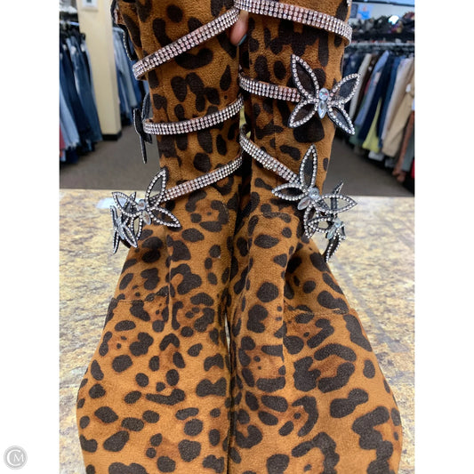 Boots Mid-calf Heels By Clothes Mentor In Animal Print, Size: 8.5