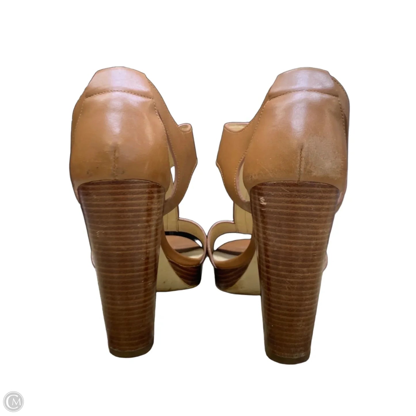 Sandals Heels Block By Michael By Michael Kors In Tan, Size: 9