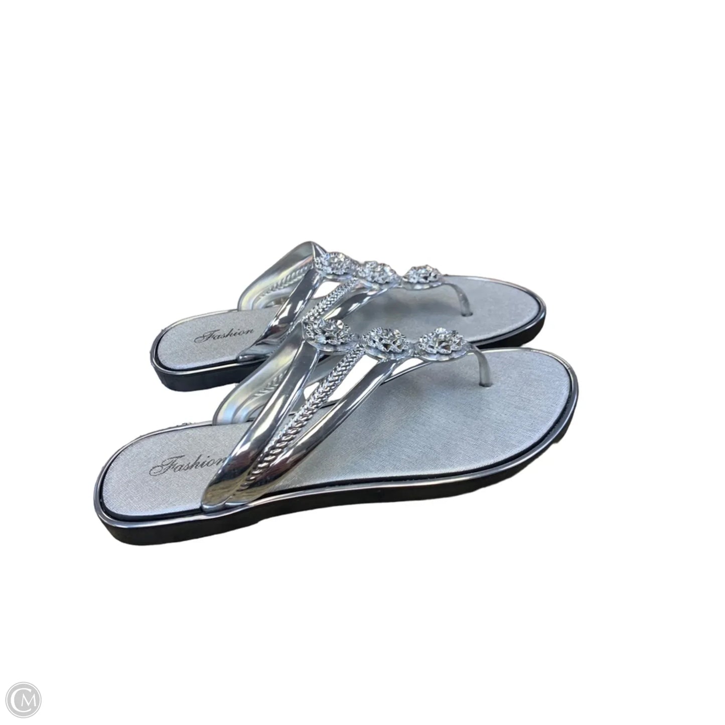 Sandals Flats By Cmf In Silver, Size: 9.5
