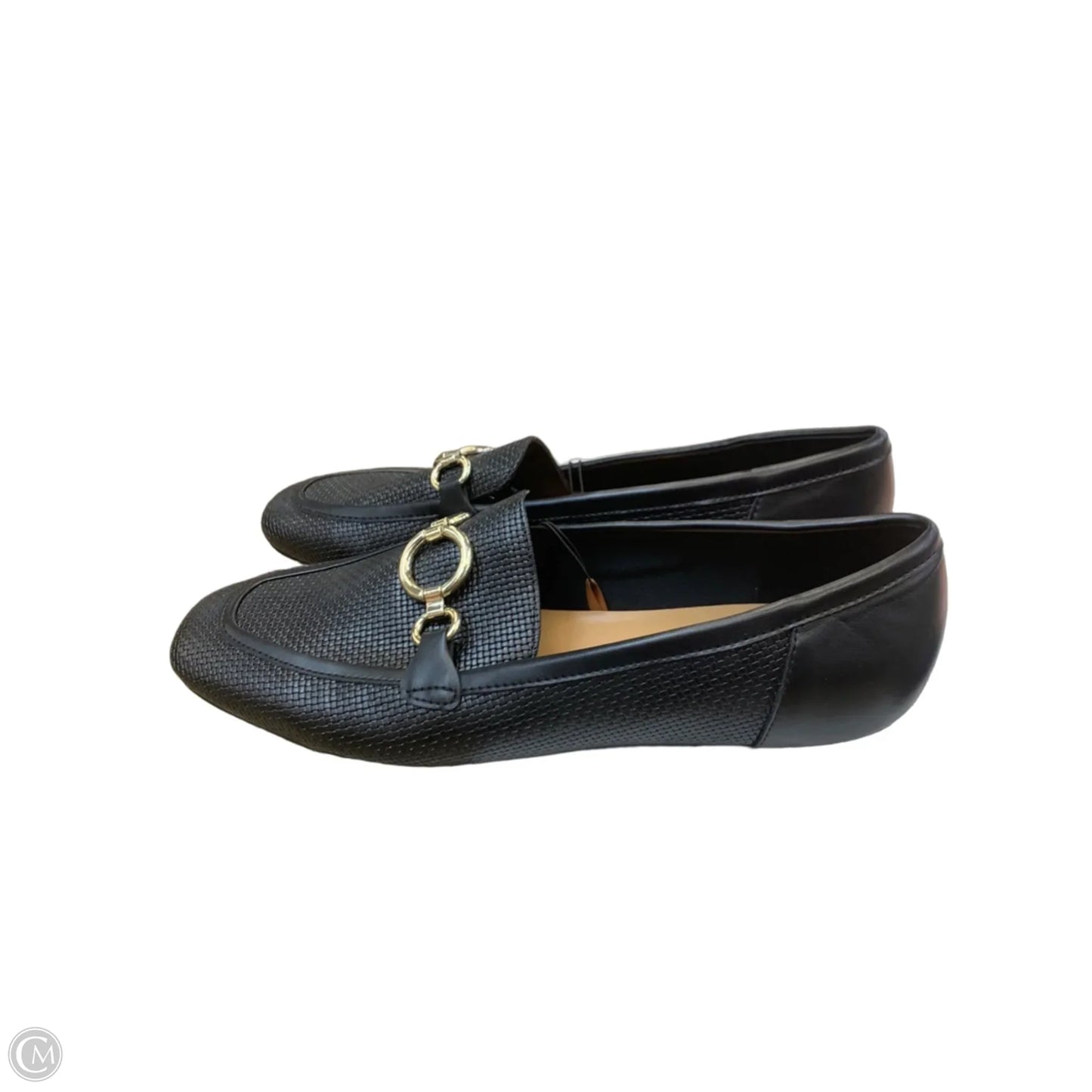 Shoes Flats By Unisa In Black & Gold, Size: 9.5